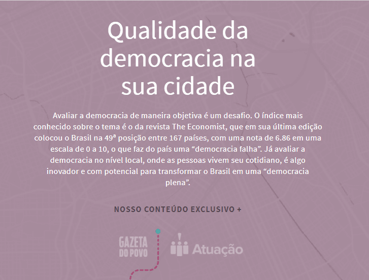 Qualidade da democracia na sua cidade – Gazeta do Povo